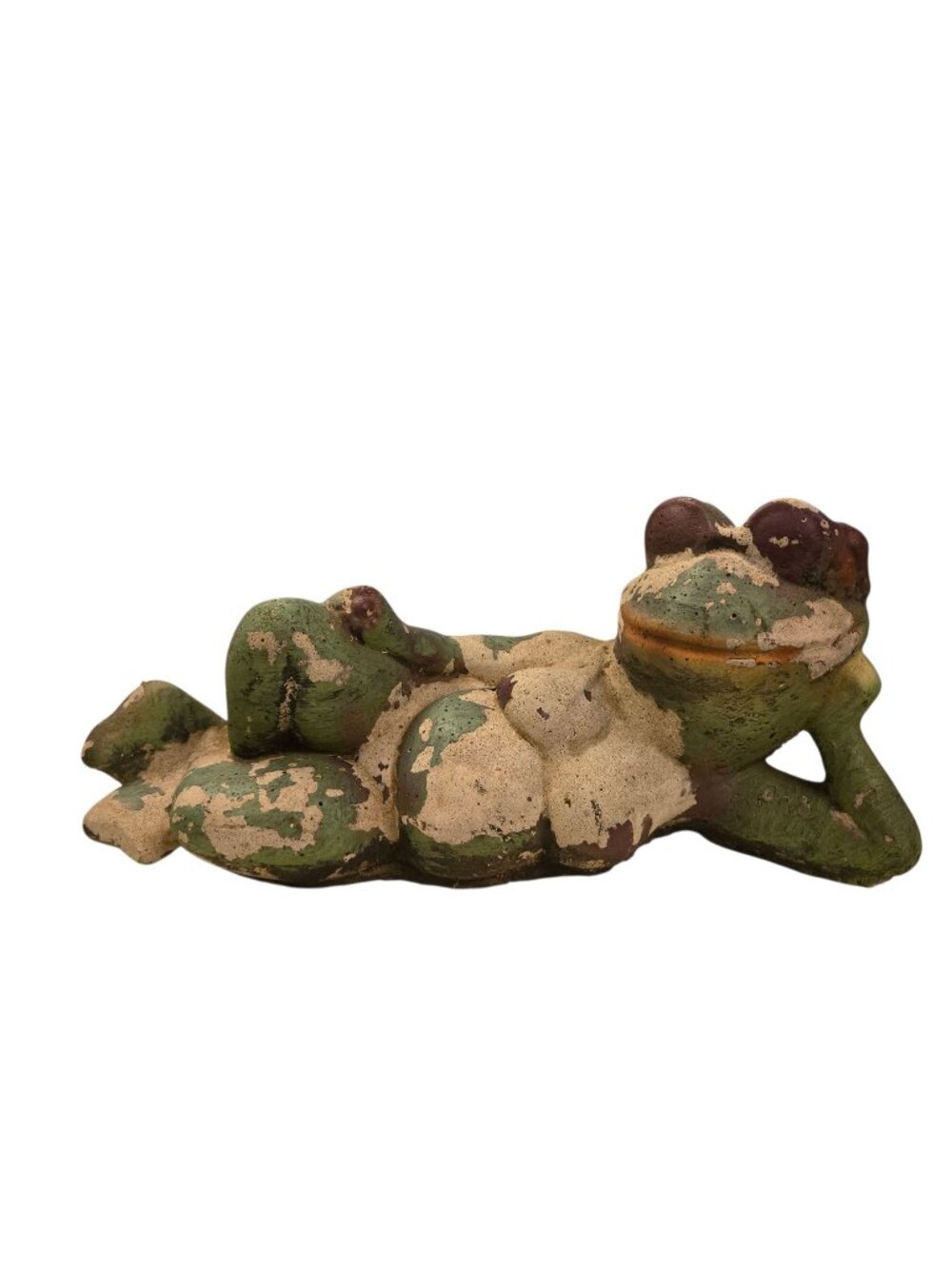 Vintage Frog Cement Statue Anthropomorphic Bikini Sunglasses Garden Yard Art